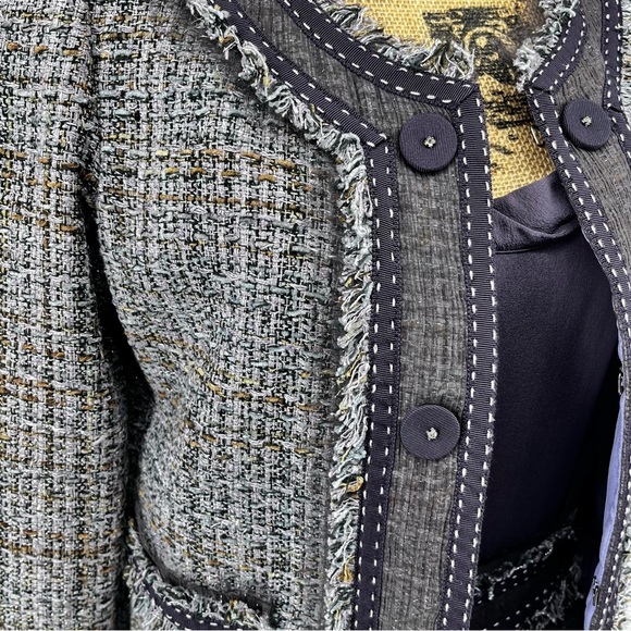 Rebecca Taylor 2 Pc Purple Tweed Dress Jacket‎ A Line Silk Classic Retro Office - Picture 5 of 16